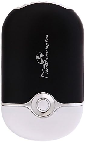 Allyseed Awakingdemi Mini Personal Fan Portable USB Rechargeable Mini Bladeless Handheld Air Conditioning Fan Bladeless Portable Refrigeration Fans with Stand Sports Cooling Fan (Blue) (Black)