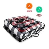 Zento Deals Premium Quality Vehicle Electric Heated Blanket Black and White - 12 Volt Heated Travel Blanket