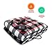 Zento Deals Premium Quality Vehicle Electric Heated Blanket Black and White - 12 Volt Heated Travel Blanket