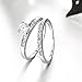 [Eternity Love] Women's Pretty 18K White Gold Plated Solitaire CZ Crystal Engagement Rings Set Best Promise Rings for Her Anniversary Wedding Bands TIVANI Collection Jewelry Rings