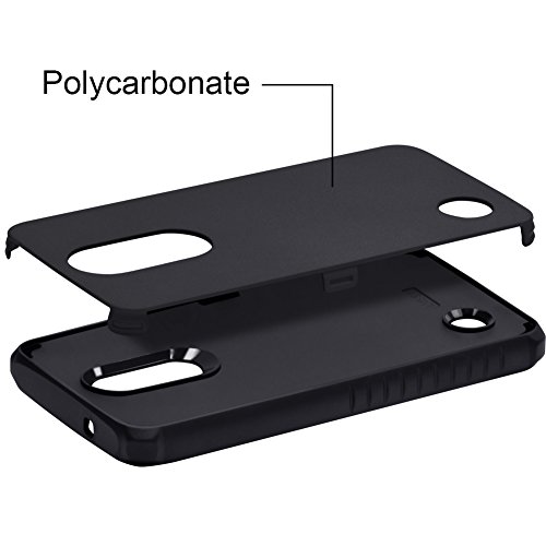 LG Aristo 2/LG Tribute Dynasty/LG Zone 4/LG Fortune 2/LG Risio 3/LG Rebel 3 LTE Phone/Rebel 2/Fortune/Risio 2 Case, OEAGO Dual Layer Hybrid Shock Absorbing Protective Phone Case Cover - Black - Thumbnail 3