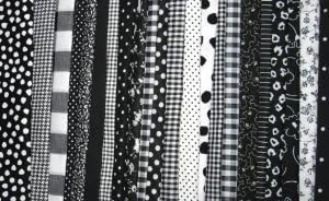 Set of 10 100% COTTON FAT QUARTERS ~ BLACK & WHITE ~ Quilt Fabric ~ CRAFTS ~ SEWING