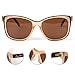 LIANSAN Polarized Women Wayfarer Sunglasses, Classic Fashion PC Frame Brown LSP6201