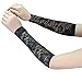 bjduck99 1Pair Women Lace Floral Sun UV Protection Driving Arm Sleeves Cover - Black