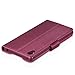 Sony Xperia Z3+ Wallet Case - VENA [vSuit] Draw Bench PU Leather Wallet Flip Cover with Stand and Card Slots for Sony Xperia Z3+ (Burgundy Red)