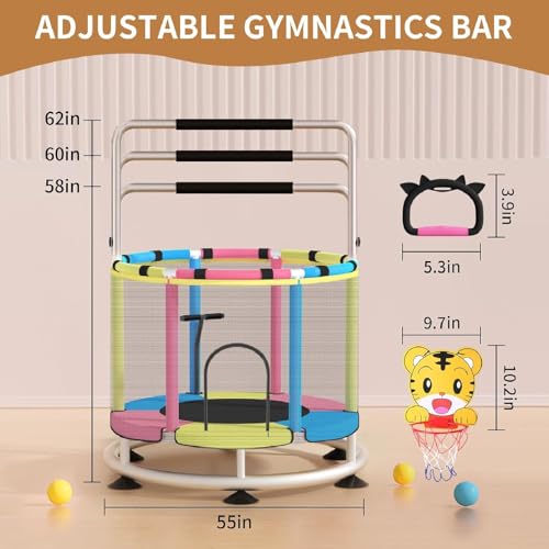 AM ANNA Mini Kids Trampoline for Toddlers with Handle, Indoor Mini Trampoline for Kids, Small Rebounder Trampoline, Indoor/Garden Toddlers Trampoline for Toddlers