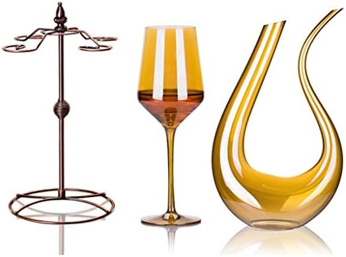 ゴールドワイングラス430ミリリットルとワインブリーザー千ミリリットルセット 手吹き無鉛ガラス赤ワイン