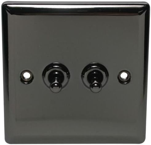 Volex Lightswitch Toggle Double Iridium Black