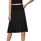 Sweet Hearts A-Line Midi Skirts for Women- High Waist Knee Length Casual Flared Flowy Skirt Made in USA