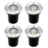 ZUCKEO Landscape Lights 3W LED Outdoor Pathway Lights 12V 24V Low Voltage Water-Resistant Spotlights for Indoor Outdoor Step Deck Yard Garden Patio,Warm White(4 Pack)