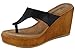 Atrevida Women's Rosse-03 Wooden Wedge Thong Sandals