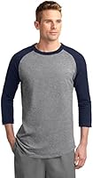 Sport-Tek Men's Colorblock Raglan Jersey M Heather Grey/Navy