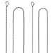 Aoiy Stainless Steel 2mm and 3mm Rolo Cable Chain Necklace, Set of Two