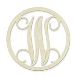 UNFINISHEDWOODCO Single Letter Circle Monogram-W, 19-Inch, Unfinished