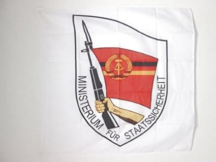Stasi Flagge DDR - 90x90 Cm Polyester Mit Mastscheide