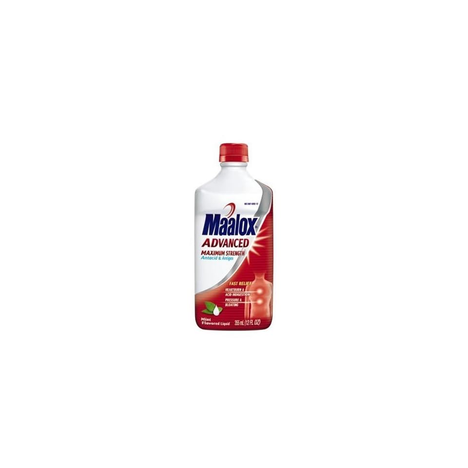 Liquid Maalox, Maximum Strength, Multi Symptom Antacid & Antigas, Mint