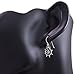 925 Sterling Silver Open Navy Sailor Ship Wheel Symbol Dangle Hook Earrings 1.1