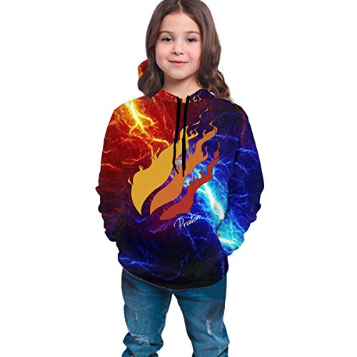 Leonterton Youth Preston Fire Nation Playz Gamer Flame 3D Print Hoodie Sweatshirts for Kids