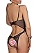 Lingerie for Women Sexy One-Piece Teddy Lingerie Bodysuit Lace Nightie (X-Large (fits like US Large), Black)