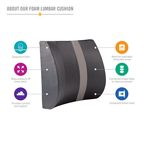 HealthSmart Lumbar Support Pillow, Back Pillow, Office Chair Pillow