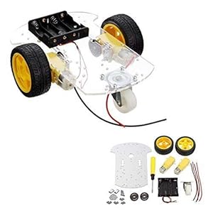YIKESHU 2WD Smart Robot Car Chassis Kit with Speed Encoder Battery Box for Kids Teens DIY