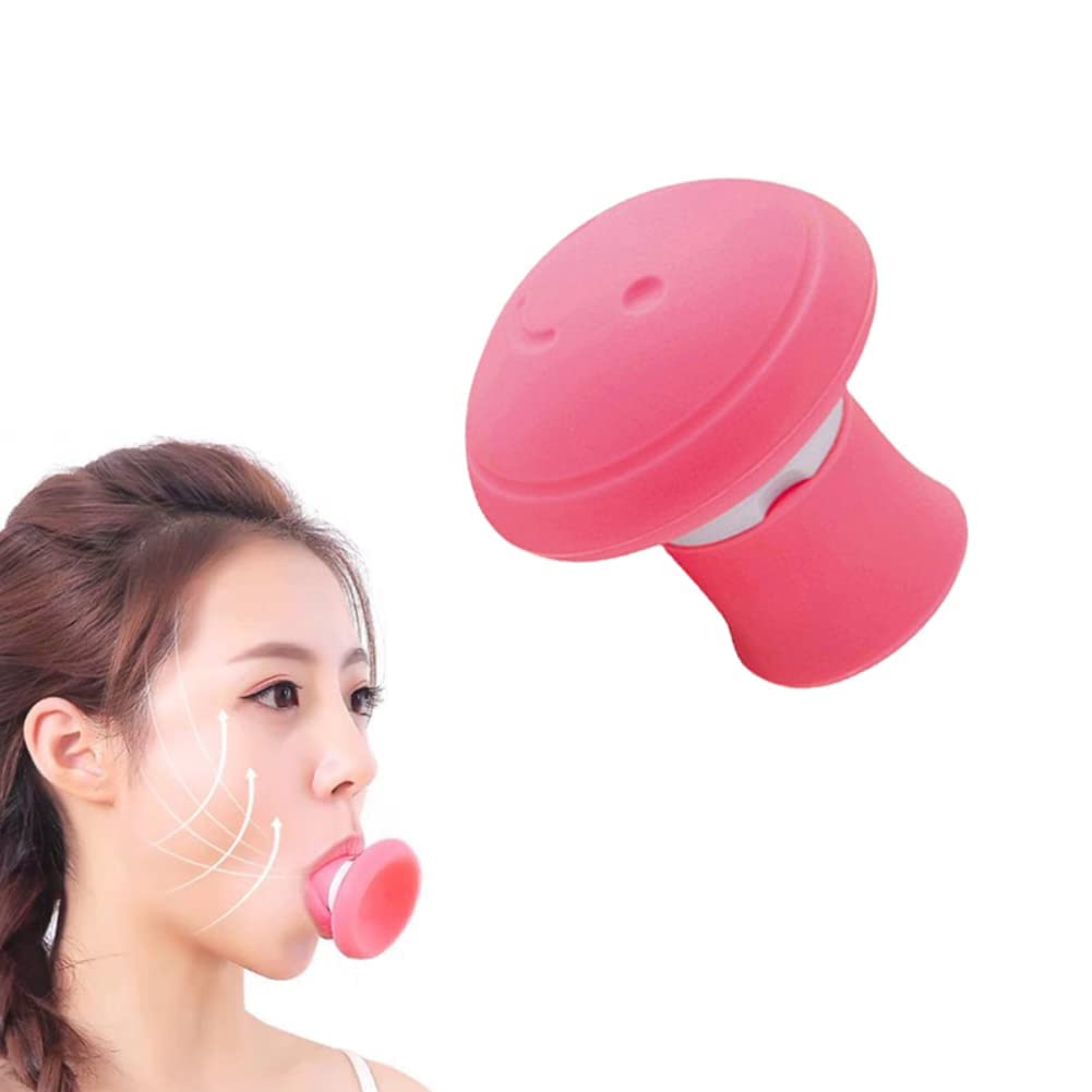 Angzhili Face Slimming Tool, Muscle Lips Trainer, Jaw Exerciser Facial Firming Trainer, Reducing Skin Sagging and Improving Chin Line Exerciser(Pink)