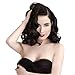 STfantasy Finger Wave Wig 1920s Retro Mid Length Long Curly Synthetic Hair for Women Cosplay Halloween Party Costume (Dark Black)