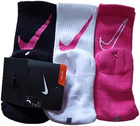 white nike socks with pink swoosh