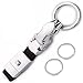 Olivery Genuine Leather Valet Jaguar Keychain Detachable Elegant Key Chain 3 Key Rings (Black)