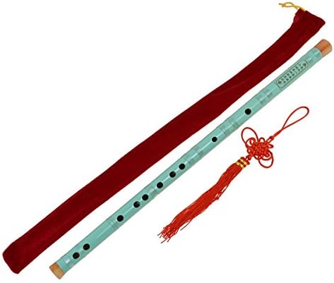 Traditional Handmade Chinese Musical Instrument Vintage Bamboo Flute Dizi (F Key Green)