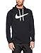 NIKE Men's Dry Pullover Swoosh Hoodie, Black/White, Large