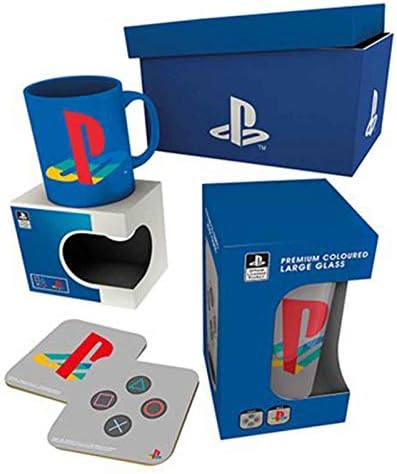 Playstation Mug Gift Box Classic Logo Controller Glass Coaster Official