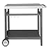 Royal Gourmet Double-Shelf Movable Dining Cart Table, Commercial Multifunctional Stainless Steel Flattop Worktable