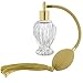 JUVITUS Perfume Empty Refillable Glass Vintage Bottle with Antique Gold Bulb Sprayer with Tassel 1.64 oz with funnel and pipettes