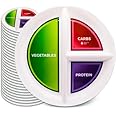Health Beet 10” Diabetic Portion Control Plate for Balanced Eating - 3 Divided Sections for Veggies Carbs & Protein - Microwave & Dishwasher Safe Bariatric Sectioned Plates for Adults & Kids - 48 Pack