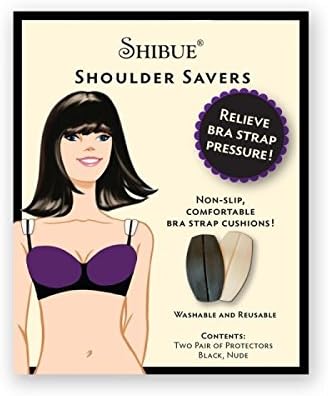 ShibueBra Strap Holders, Bra Strap Cushion, Bra Strap Holder, Bra Strap Holders Non Slip, Pack of 2 Pairs (Nude/Black)