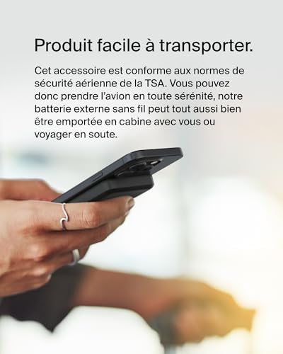 BoostCharge Pro Batterie Externe Magnétique sans Fil 5000mAh avec Qi2, Chargeur Portable Compatible MagSafe, Support intégré, Batterie Portable pour iPhone 16, iPhone 15, 14, 13, etc., Noire