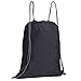 G4Free Drawstring Backpack 15L 20L String Backpack Drawstring Gym Bag Cinch Sack Pockets (Black)