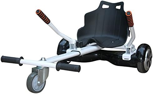 Adjustable Cool Mini Kart, Perfect fit 6.5, 8, 10 inch Hoverboard, New Innovative Concepts for Two Wheel Smart Electric Balancing Scooter (White)