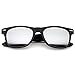 zeroUV - Retro 80's Classic Colored Mirror Lens Square Horn Rimmed Sunglasses for Men Women (Matte/Silver)