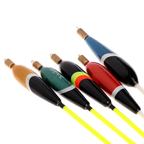 ULKEME 5Pcs Angling Bobber Fishing Float Tackle Gear Balsa Wood Carp Buoy Accessories