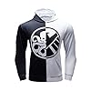 Zjcpow Men Base Layers Tops Men’s Compression Gym Langarm-Lauf-Warme Kapuzenjacke Sweatshirt Fitness-Sportjacke mit Muscle Slimming Clothes (Color : WhiteA, Size : M)