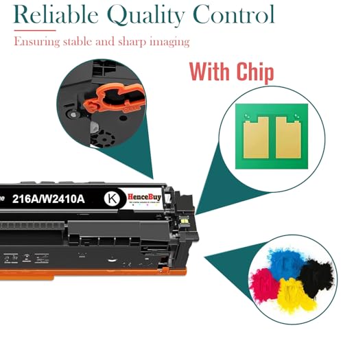 HenceBuy W2410A Black Toner Cartridge For HP 216A Color Laserjet Pro MFP M183fw M182n M182nw M155a M155nw W2411A W2412A W2413A (Black)