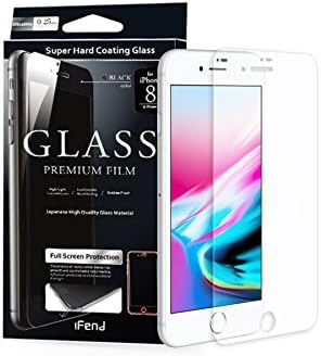iPhone 8 Screen Protector Tempered Glass , Premium Screen Protector Glass Cover for iPhone 8 , high scratch resistance , thinness (White)