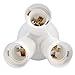 E27 Light Bulb Standard Base E26 1 in 3 Sockets Splitter 3 Ways Adapter e27 Socket Plastic Light Lamp Holder Base, Max Wattage 180W