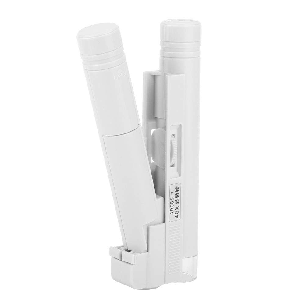 40X Zoom LED Pocket Microscope Magnifier with High Resolution Imaging Large Eyepiece Bright Light Source for Kids Adults Portable Inspection Tool