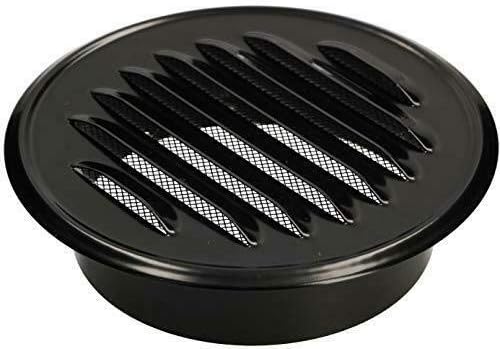 KOTARBAU - Round Ventilation Grille - ⌀ 100 mm - Steel - Exhaust Grille with Screw Mount, Insect Protection, Airflow, Louvered