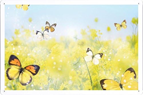 Tin Sign Poster Field Of Buterflies (20x30cm) By Nature Scene Painting