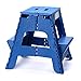 Acko 2-in-1 Dual Purpose Folding Step Stool Two Step Ladder Durable Plastic Folding Stool with Pedal Easy Storage 15 Inches Height 300 lbs Capability Blue