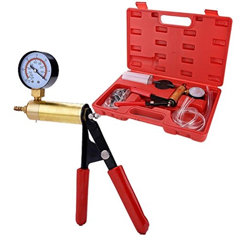2-in-1 Brake Fluid Bleeder & Vacuum Pump Test Tuner Kit - Hand Held Manual Vacuum Gauge Pump Tool Kit with Gauge for Automotive by Jecr